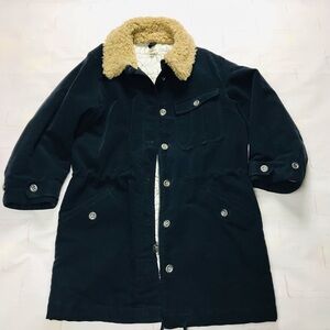 FOSSILL: Womens Vintage-Navy Blue Coat Size Large RARE Super Heavy Quilted